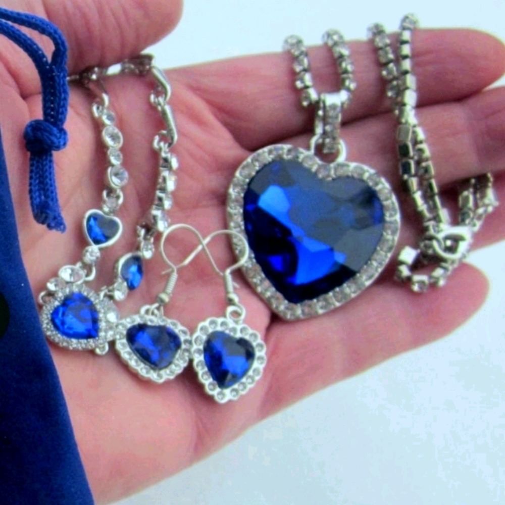 3pc Titanic Jewelry Set Necklace Earrings Bracelet